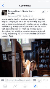 Nicola Veal Wedding Harpist